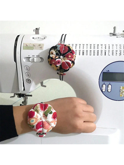1pc Beautiful Flower Pattern Sewing Pin Cushion Sewing Accessories Sewing Pin Cushion Needle Cushion Needle Pillow Wrist Pin Cushion
