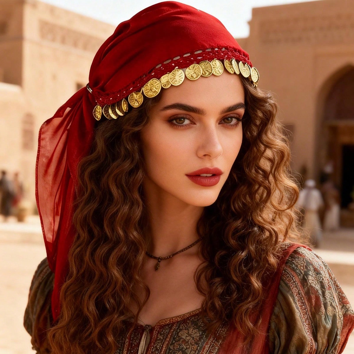 1pc Belly Dance Accessory Coin Headband, Dance Performance Headpiece, Hat (Random Color Packaging And Product Delivery)