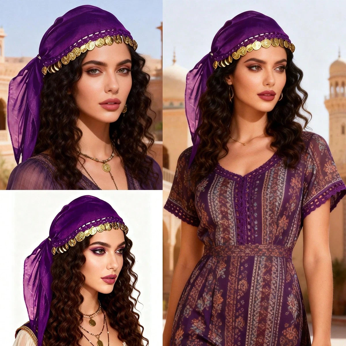 1pc Belly Dance Accessory Coin Headband, Dance Performance Headpiece, Hat (Random Color Packaging And Product Delivery)