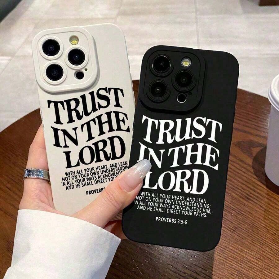 1pc Bible Verse Christian God Jesus Pattern Phone Case For Compatible With IPhone 16e/16/15/14/13/12/11/ProMax/Pro/Plus/XSMax/XS/X,Fashion Female Summer Unique Cases Shockproof Anti-Drop Design Tpu Pr