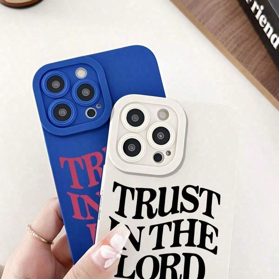 1pc Bible Verse Christian God Jesus Pattern Phone Case For Compatible With IPhone 16e/16/15/14/13/12/11/ProMax/Pro/Plus/XSMax/XS/X,Fashion Female Summer Unique Cases Shockproof Anti-Drop Design Tpu Pr