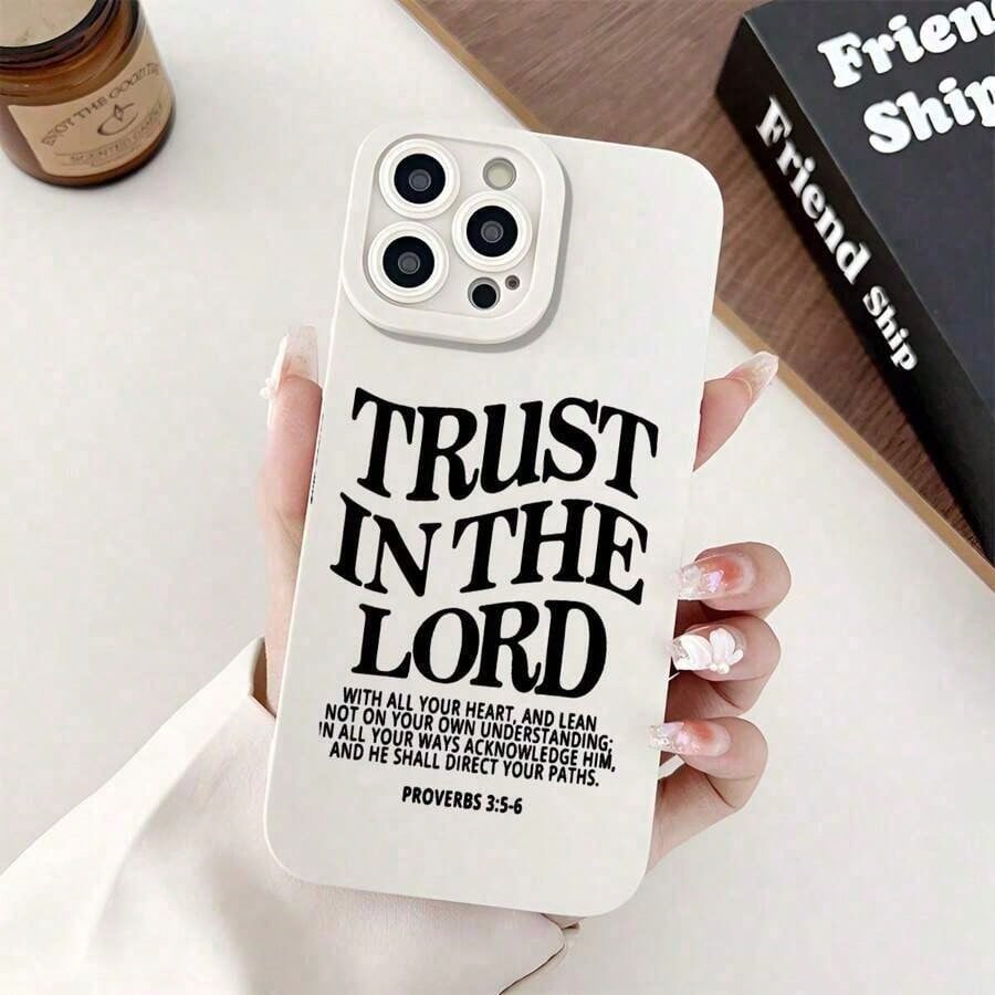 1pc Bible Verse Christian God Jesus Pattern Phone Case For Compatible With IPhone 16e/16/15/14/13/12/11/ProMax/Pro/Plus/XSMax/XS/X,Fashion Female Summer Unique Cases Shockproof Anti-Drop Design Tpu Pr