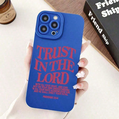 1pc Bible Verse Christian God Jesus Pattern Phone Case For Compatible With IPhone 16e/16/15/14/13/12/11/ProMax/Pro/Plus/XSMax/XS/X,Fashion Female Summer Unique Cases Shockproof Anti-Drop Design Tpu Pr