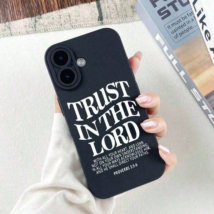 1pc Bible Verse Christian God Jesus Pattern Phone Case For Compatible With IPhone 16e/16/15/14/13/12/11/ProMax/Pro/Plus/XSMax/XS/X,Fashion Female Summer Unique Cases Shockproof Anti-Drop Design Tpu Pr