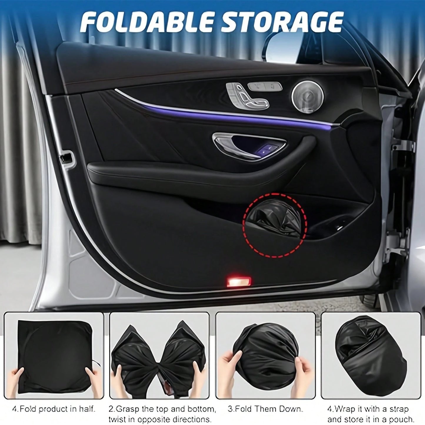 1pc Black Angry Eyes Car Front Windshield Sunshade, Car Interior Accessory, Car Window Sunshade, Car Windshield Sunshade, Car Interior Accessory, Material: Polyester, Suitable For Most Vehicles, Suita