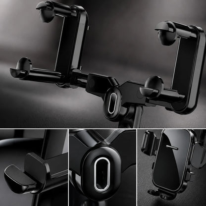 1pc Black Car Phone Holder, Rearview Mirror Mounted Adjustable Stand For Daily Driving Use
