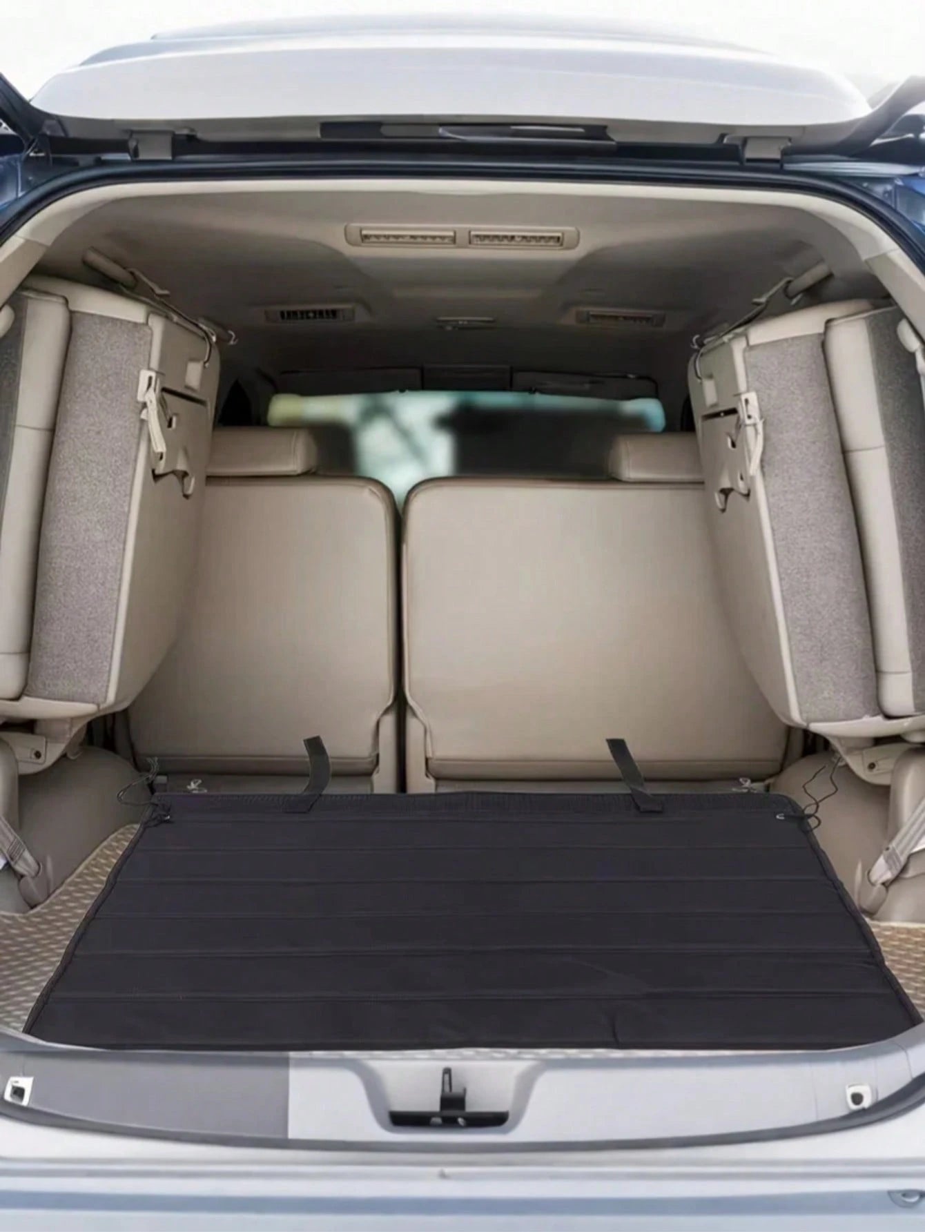1pc Black/Grey Roll-Up Car Trunk Bumper Protector, Anti-Collision Pet Protection Mat