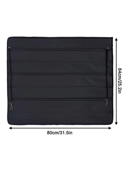 1pc Black/Grey Roll-Up Car Trunk Bumper Protector, Anti-Collision Pet Protection Mat