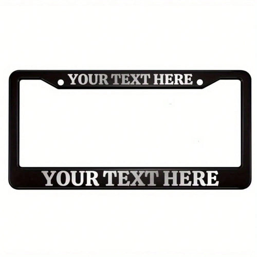 1PC [Black License Plate Frame] Black License Plate Frame With Letters