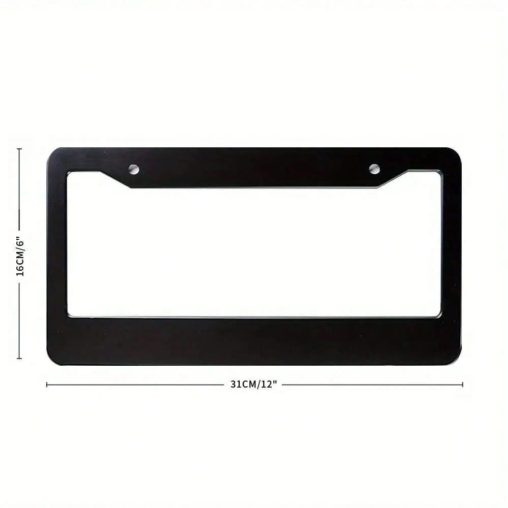 1PC [Black License Plate Frame] Black License Plate Frame With Letters