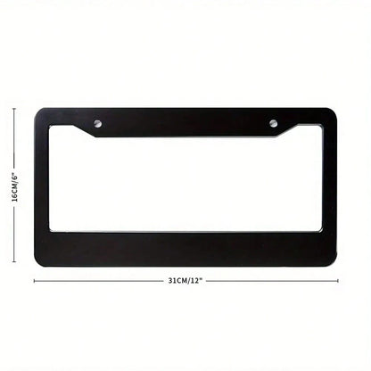 1PC [Black License Plate Frame] Black License Plate Frame With Letters