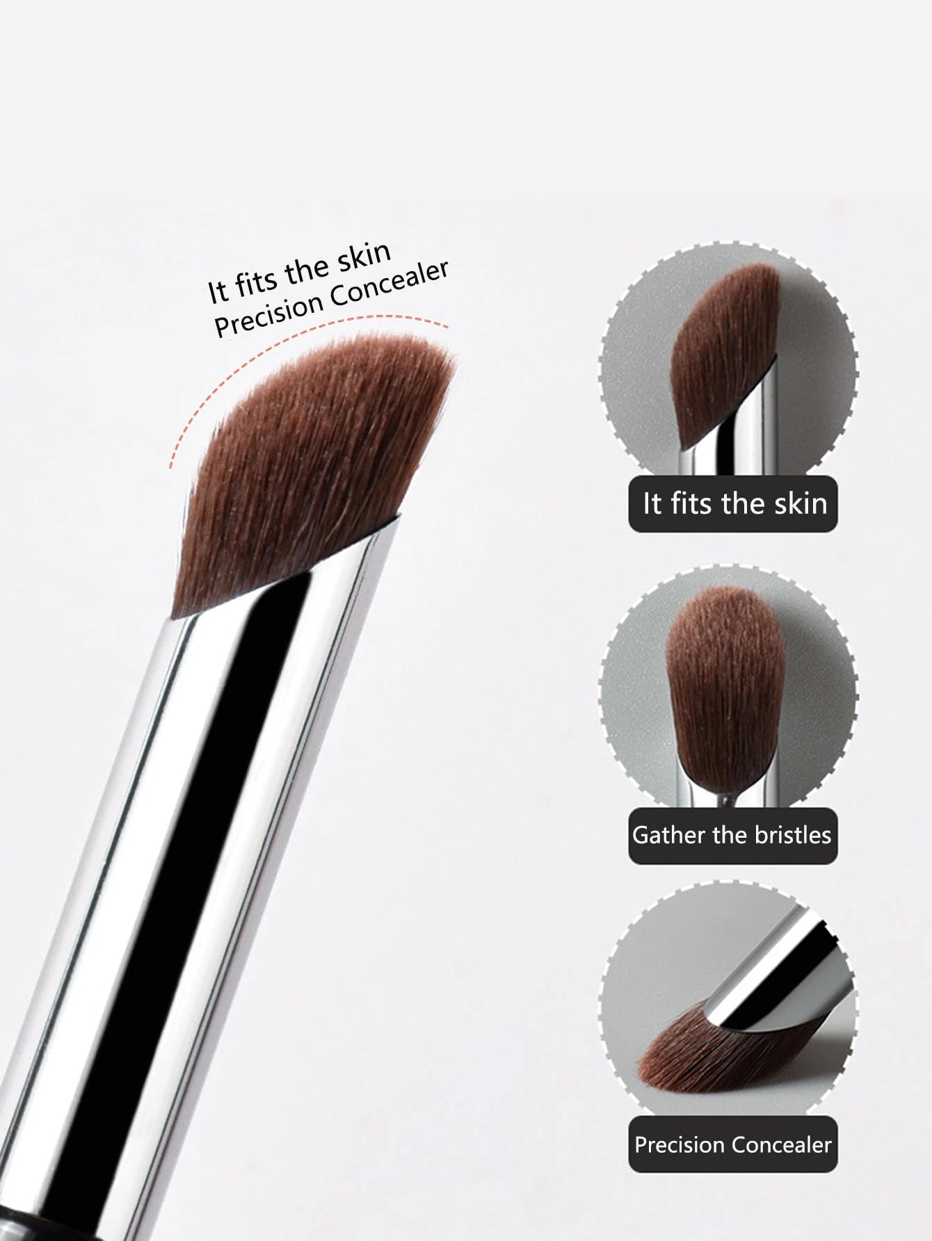 1pc Black Round Headed Concealer Brush, No Brush Marks, Covers Pimples, Acne Scars, Dark Circles,Foundation Brush,Concealer Brush,Blush Brush,Contour Brush,Blush Brush,Bronzer Brush,Powder Brush,Found