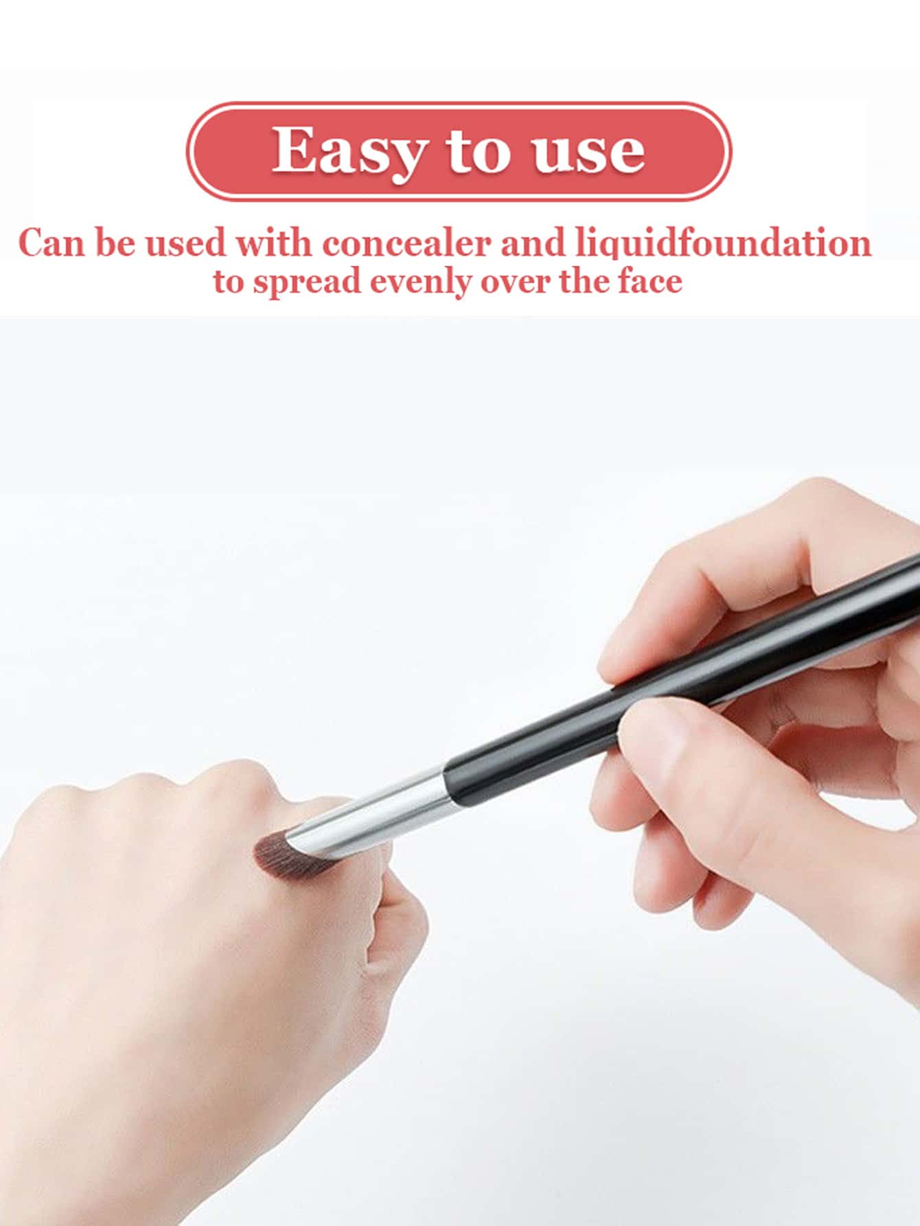 1pc Black Round Headed Concealer Brush, No Brush Marks, Covers Pimples, Acne Scars, Dark Circles,Foundation Brush,Concealer Brush,Blush Brush,Contour Brush,Blush Brush,Bronzer Brush,Powder Brush,Found