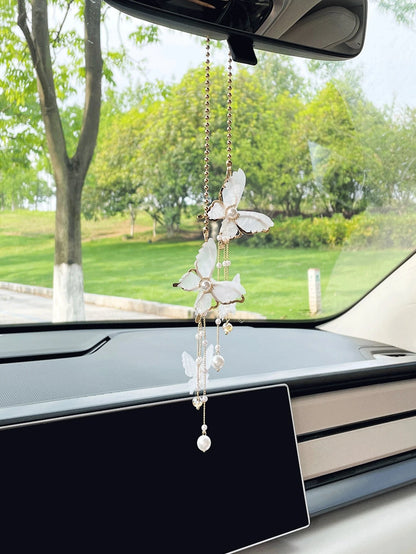 1pc Butterfly Car Pendant Rearview Mirror Decoration For Women