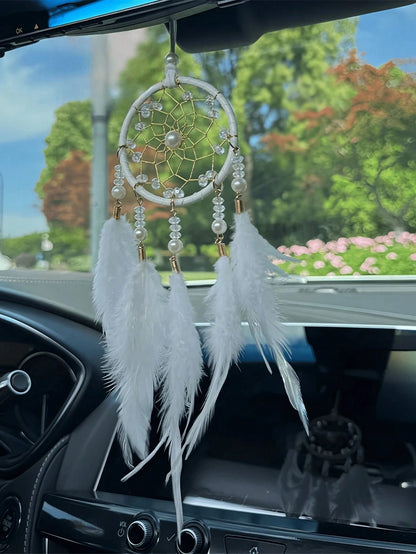 1PC Car Accessories, High-End Temperament, Dream Catcher, Rearview Mirror Pendant, Feather Car Pendant, Personalized Decoration,Best Gifts For Friends, Graduation Gifts, Back-To-School Gifts, Christma
