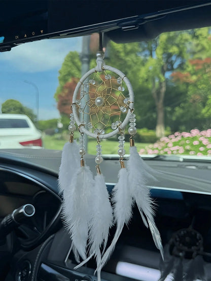 1PC Car Accessories, High-End Temperament, Dream Catcher, Rearview Mirror Pendant, Feather Car Pendant, Personalized Decoration,Best Gifts For Friends, Graduation Gifts, Back-To-School Gifts, Christma