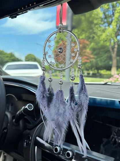 1PC Car Accessories, High-End Temperament, Dream Catcher, Rearview Mirror Pendant, Feather Car Pendant, Personalized Decoration,Best Gifts For Friends, Graduation Gifts, Back-To-School Gifts, Christma