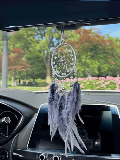 1PC Car Accessories, High-End Temperament, Dream Catcher, Rearview Mirror Pendant, Feather Car Pendant, Personalized Decoration,Best Gifts For Friends, Graduation Gifts, Back-To-School Gifts, Christma