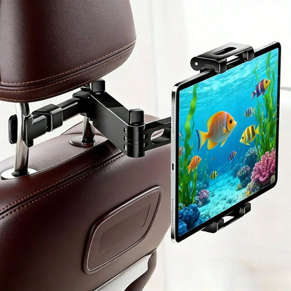 1pc Car Backseat Headrest Hanging Tablet Phone Mount 360° Rotatable Adjustable Holder Universal Fits 4.7-12.9 Inch Devices High Stability Car Travel Automotive Accessories