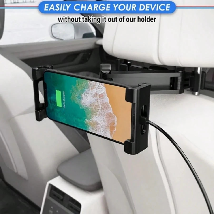 1pc Car Backseat Headrest Hanging Tablet Phone Mount 360° Rotatable Adjustable Holder Universal Fits 4.7-12.9 Inch Devices High Stability Car Travel Automotive Accessories