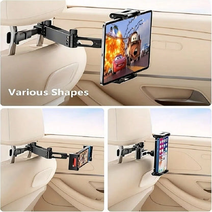 1pc Car Backseat Headrest Hanging Tablet Phone Mount 360° Rotatable Adjustable Holder Universal Fits 4.7-12.9 Inch Devices High Stability Car Travel Automotive Accessories