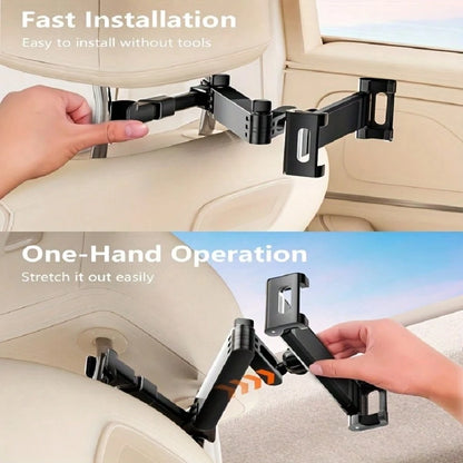 1pc Car Backseat Headrest Hanging Tablet Phone Mount 360° Rotatable Adjustable Holder Universal Fits 4.7-12.9 Inch Devices High Stability Car Travel Automotive Accessories
