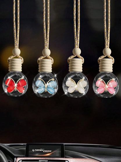 1pc Car Interior Pendant Perfume Bottle Empty Bottle Car Rearview Mirror Pendant Car Interior Decoration