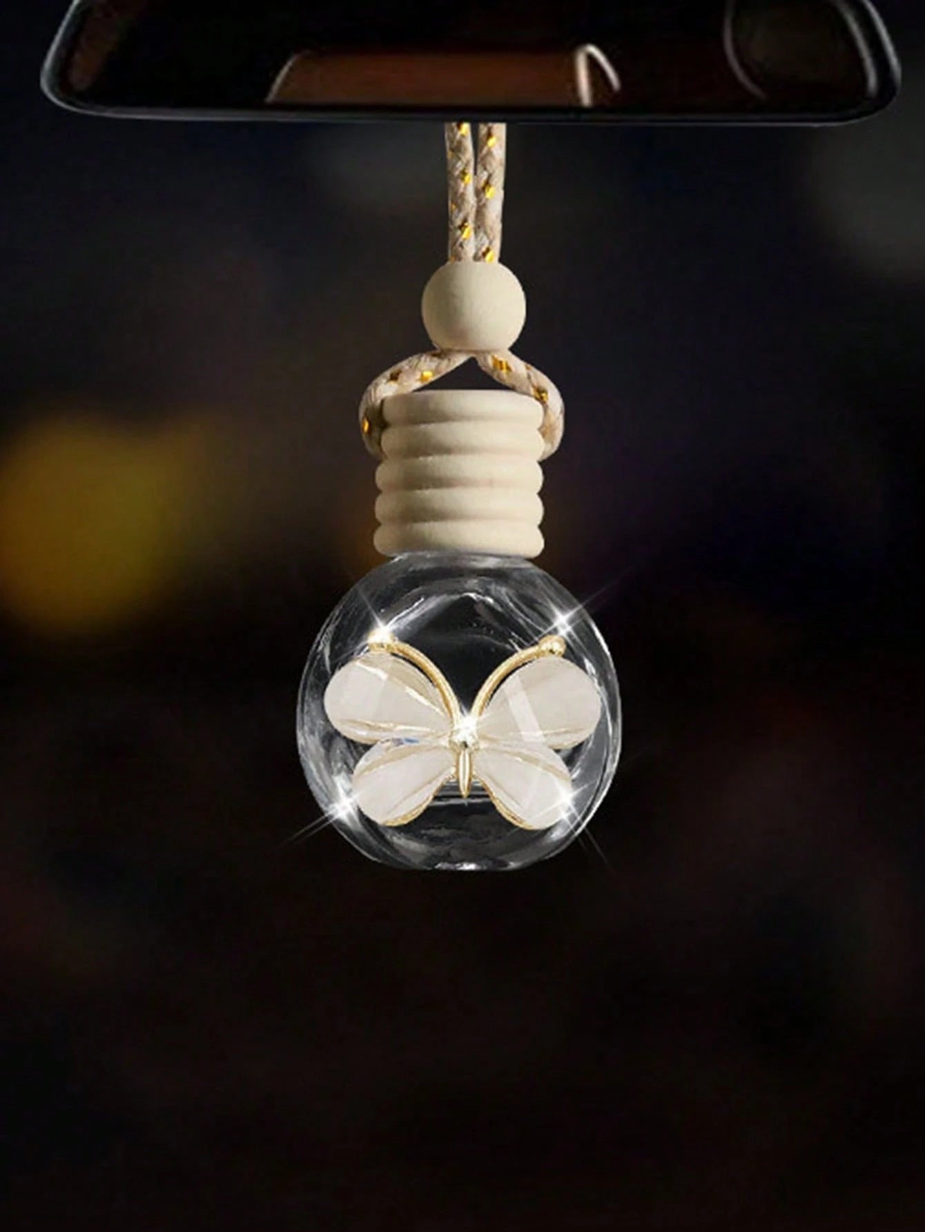 1pc Car Interior Pendant Perfume Bottle Empty Bottle Car Rearview Mirror Pendant Car Interior Decoration