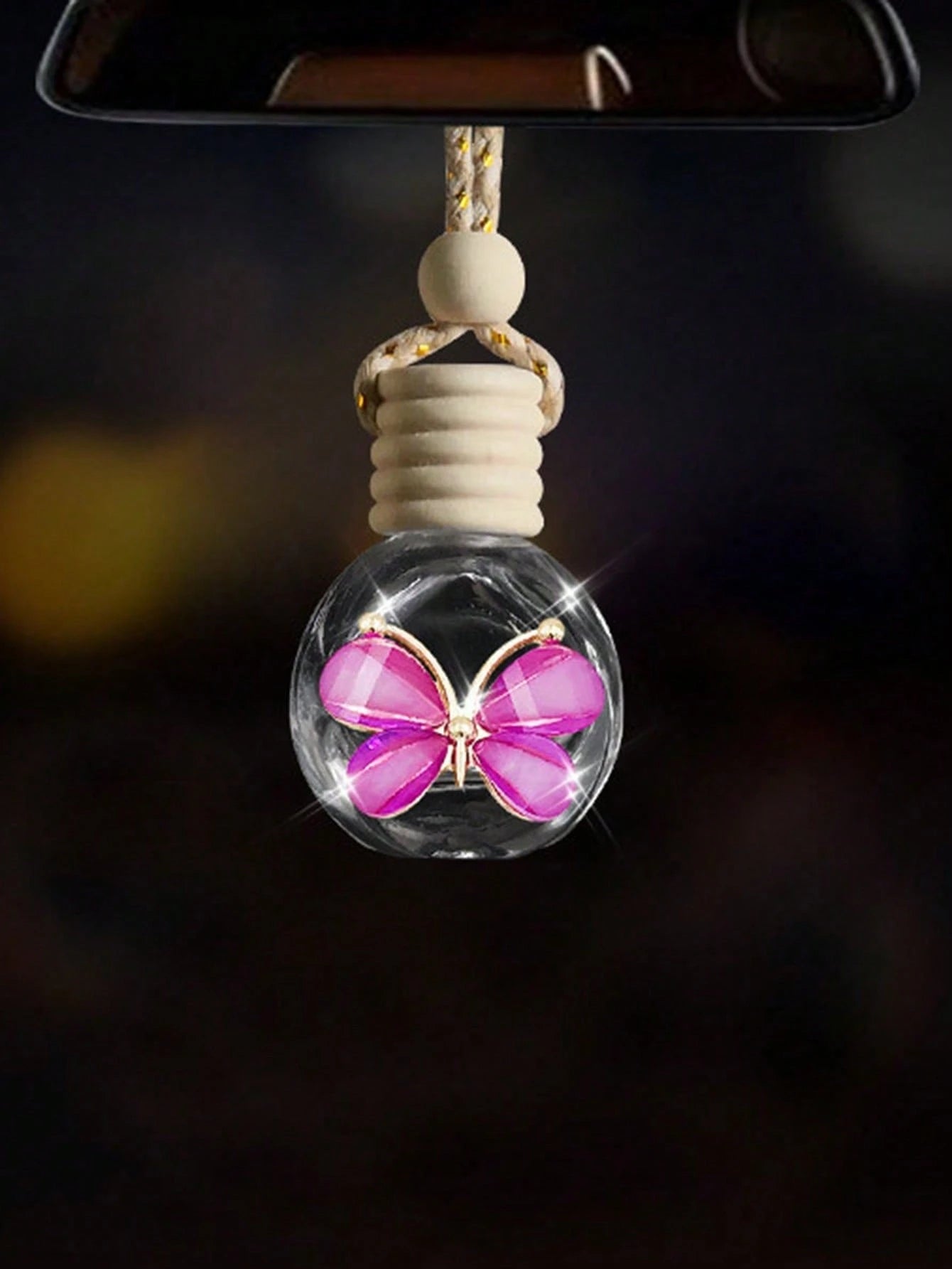 1pc Car Interior Pendant Perfume Bottle Empty Bottle Car Rearview Mirror Pendant Car Interior Decoration