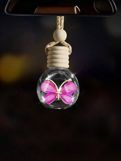 1pc Car Interior Pendant Perfume Bottle Empty Bottle Car Rearview Mirror Pendant Car Interior Decoration