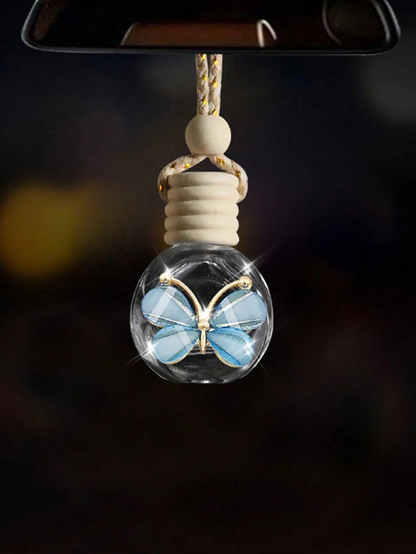 1pc Car Interior Pendant Perfume Bottle Empty Bottle Car Rearview Mirror Pendant Car Interior Decoration