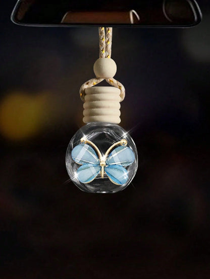 1pc Car Interior Pendant Perfume Bottle Empty Bottle Car Rearview Mirror Pendant Car Interior Decoration