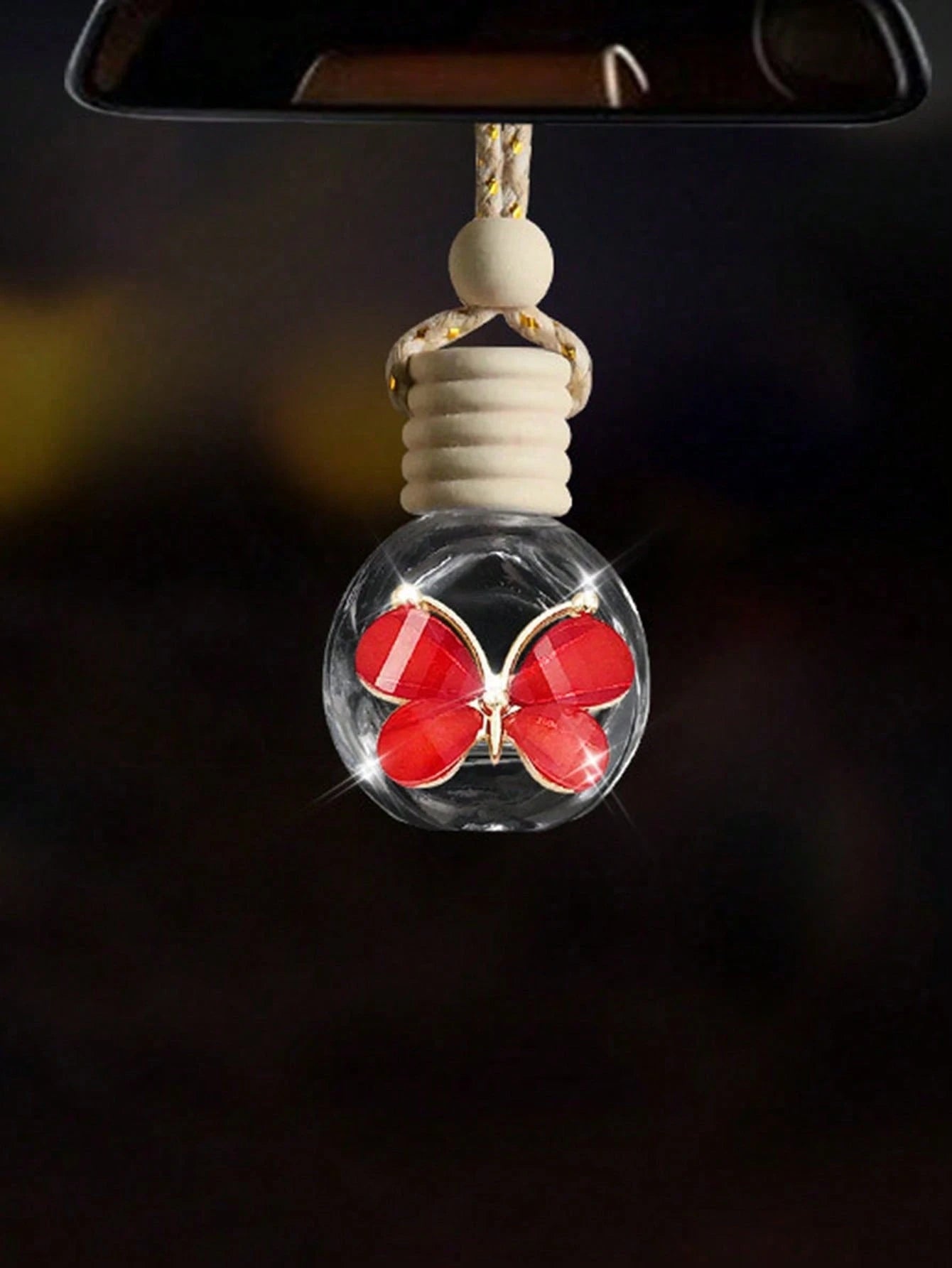 1pc Car Interior Pendant Perfume Bottle Empty Bottle Car Rearview Mirror Pendant Car Interior Decoration