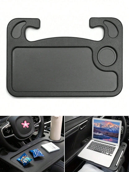 1pc Car Laptop Desk, Multifunctional Car Table Tray, Car Steering Wheel Mount Workspace