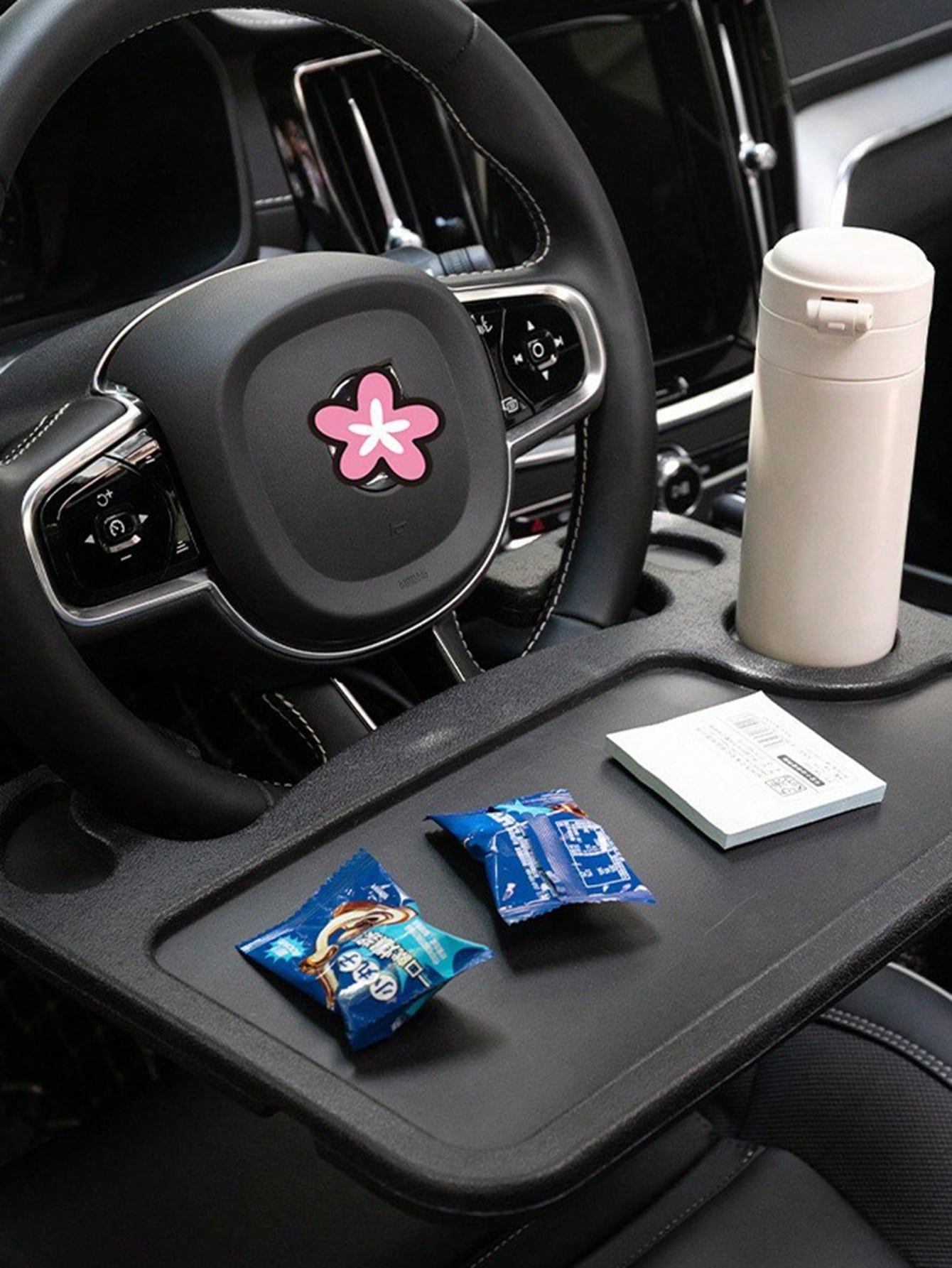 1pc Car Laptop Desk, Multifunctional Car Table Tray, Car Steering Wheel Mount Workspace