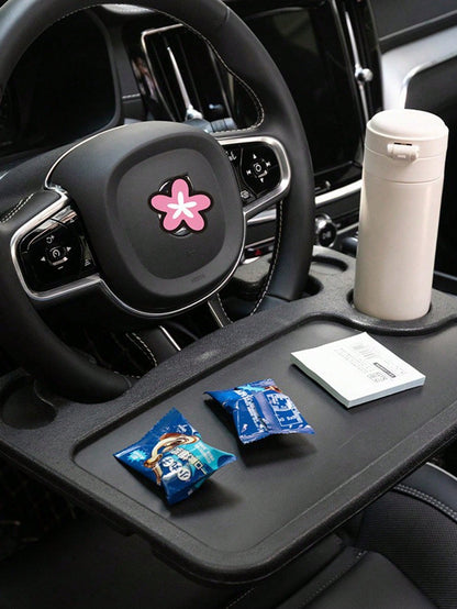 1pc Car Laptop Desk, Multifunctional Car Table Tray, Car Steering Wheel Mount Workspace
