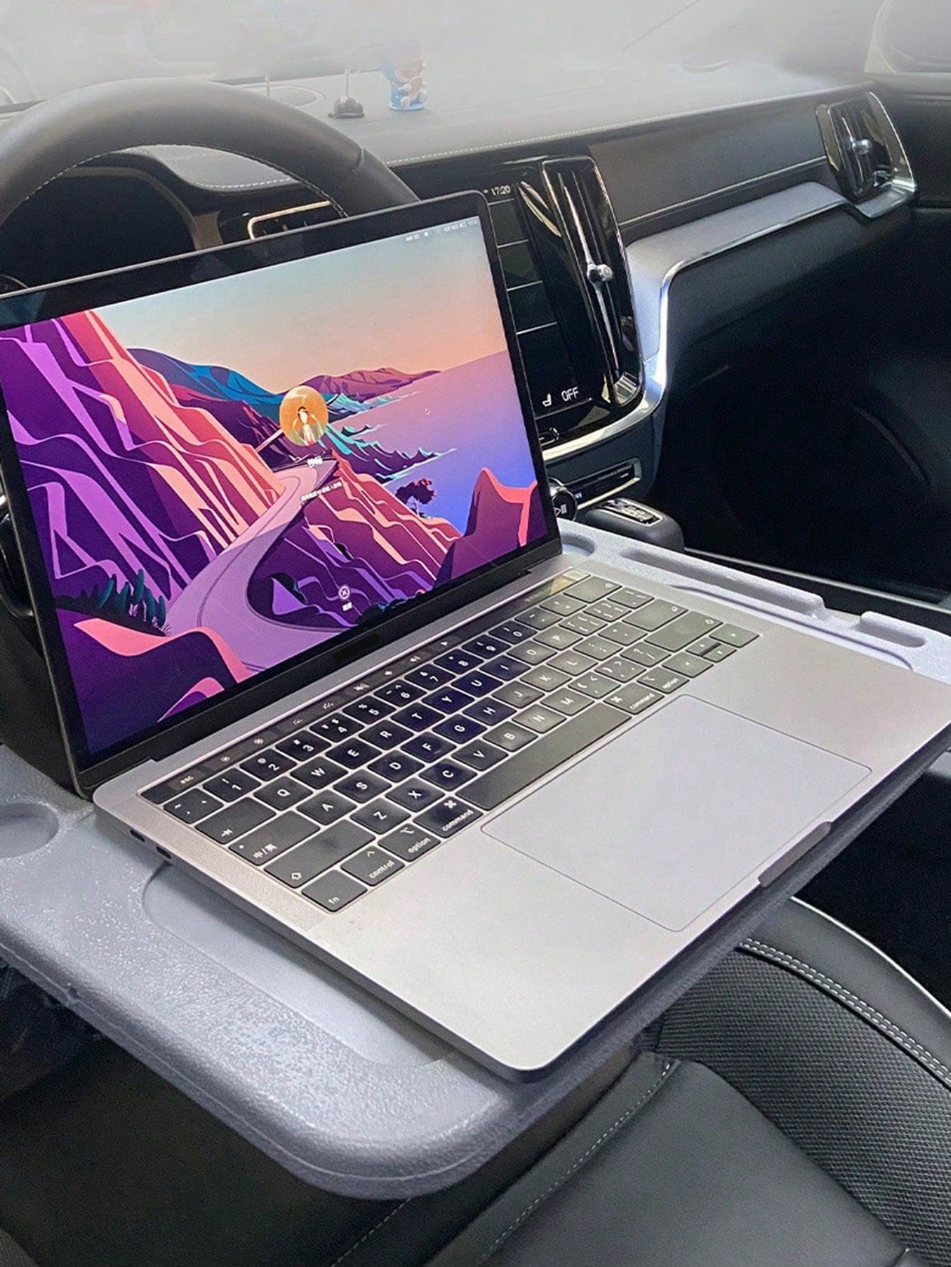 1pc Car Laptop Desk, Multifunctional Car Table Tray, Car Steering Wheel Mount Workspace