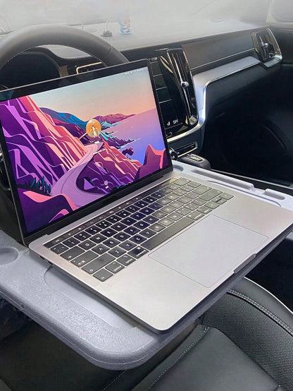 1pc Car Laptop Desk, Multifunctional Car Table Tray, Car Steering Wheel Mount Workspace