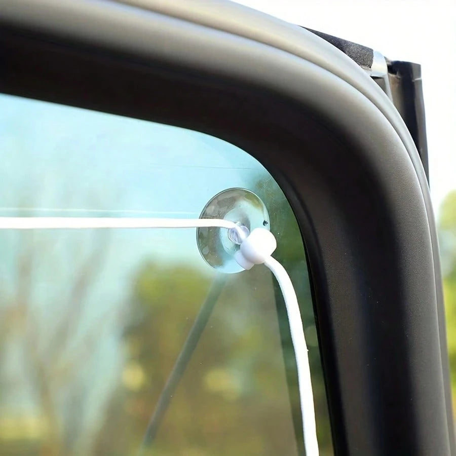 1pc Car Rear Window Sunshade, Universal Suction Cup Curtain, Cute Plaid Bear Design, Random Bear Pattern Or Stitching Style