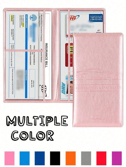 1pc Car Registration & Insurance Card Holder, Vehicle License Document Glove Box Organizer, Suitable For Men, Women & Teenagers, Waterproof Car File Folder To Hold Cards, Driver's License, Etc.