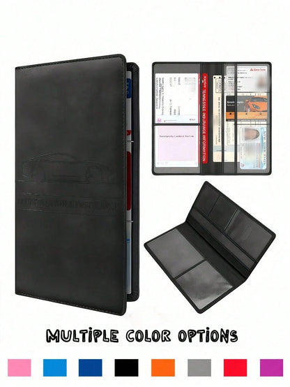 1pc Car Registration & Insurance Card Holder, Vehicle License Document Glove Box Organizer, Suitable For Men, Women & Teenagers, Waterproof Car File Folder To Hold Cards, Driver's License, Etc.