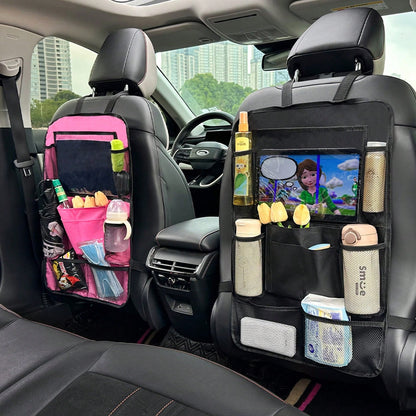 1pc Car Seat Back Storage Organizer- Multi-Pocket Storage For Water Bottles, Tablets, Toys And Tissues- Kick-Proof, No Tools Required Installation, Suitable For Cars, SUVs And Rear Storage Rack Stor