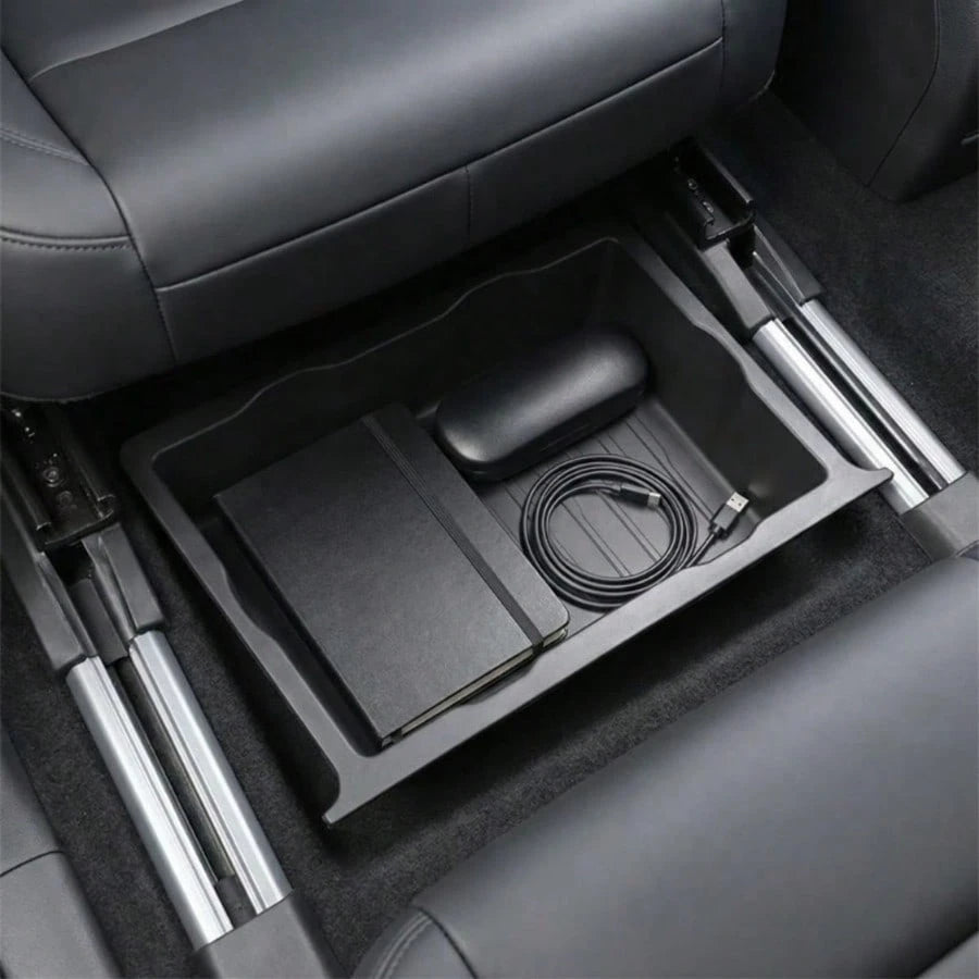 1pc Car Seat Rear Storage, Multi-Functional Car Seat Under-Seat Storage Box, Front And Rear Seat Storage Box, Hidden Tray, Efficient Space-Saving, Car Storage Rack, Under-Seat Sorting Storage Box, Rea