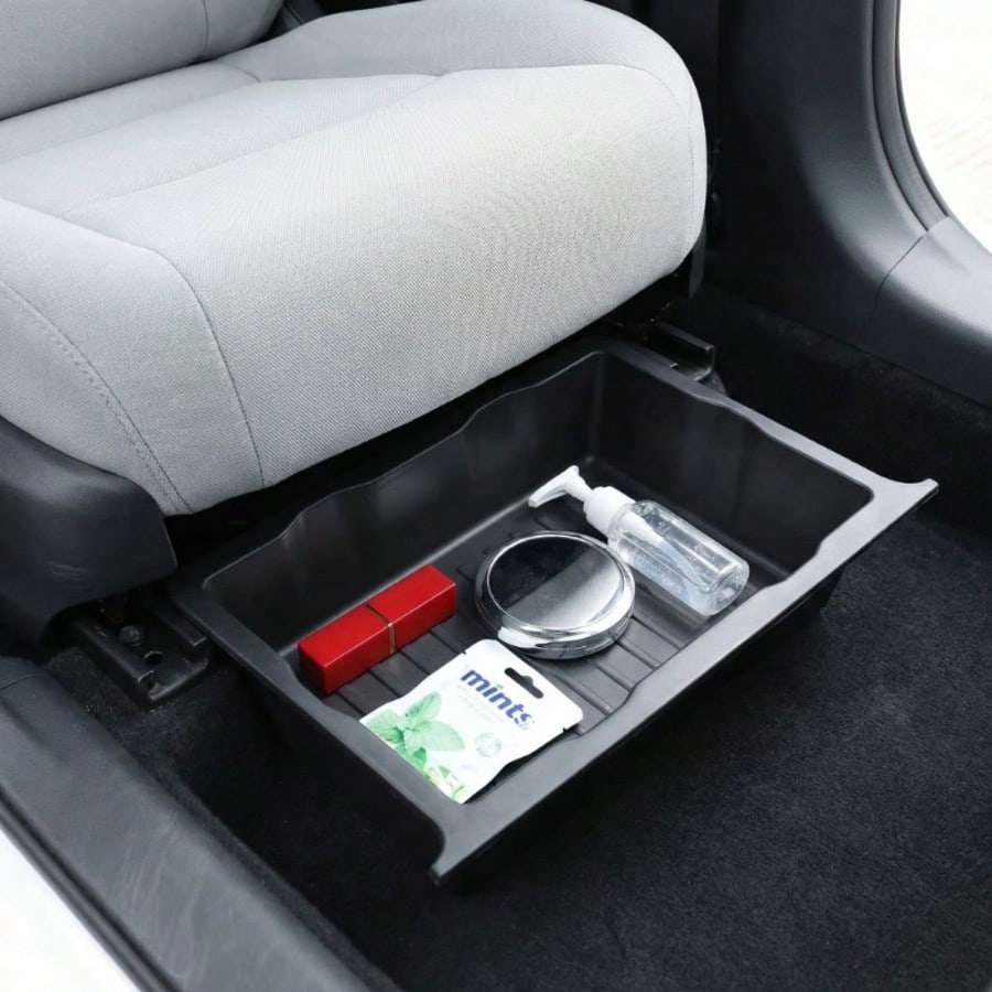 1pc Car Seat Rear Storage, Multi-Functional Car Seat Under-Seat Storage Box, Front And Rear Seat Storage Box, Hidden Tray, Efficient Space-Saving, Car Storage Rack, Under-Seat Sorting Storage Box, Rea