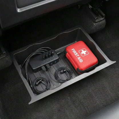 1pc Car Seat Rear Storage, Multi-Functional Car Seat Under-Seat Storage Box, Front And Rear Seat Storage Box, Hidden Tray, Efficient Space-Saving, Car Storage Rack, Under-Seat Sorting Storage Box, Rea
