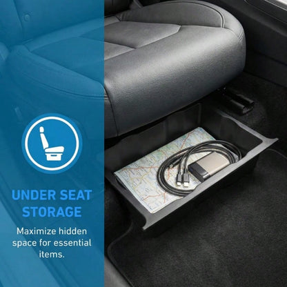 1pc Car Seat Rear Storage, Multi-Functional Car Seat Under-Seat Storage Box, Front And Rear Seat Storage Box, Hidden Tray, Efficient Space-Saving, Car Storage Rack, Under-Seat Sorting Storage Box, Rea
