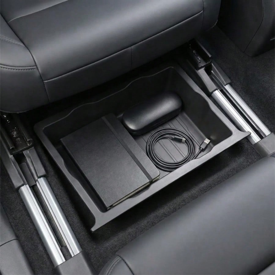 1pc Car Seat Rear Storage, Multi-Functional Car Seat Under-Seat Storage Box, Front And Rear Seat Storage Box, Hidden Tray, Efficient Space-Saving, Car Storage Rack, Under-Seat Sorting Storage Box, Rea