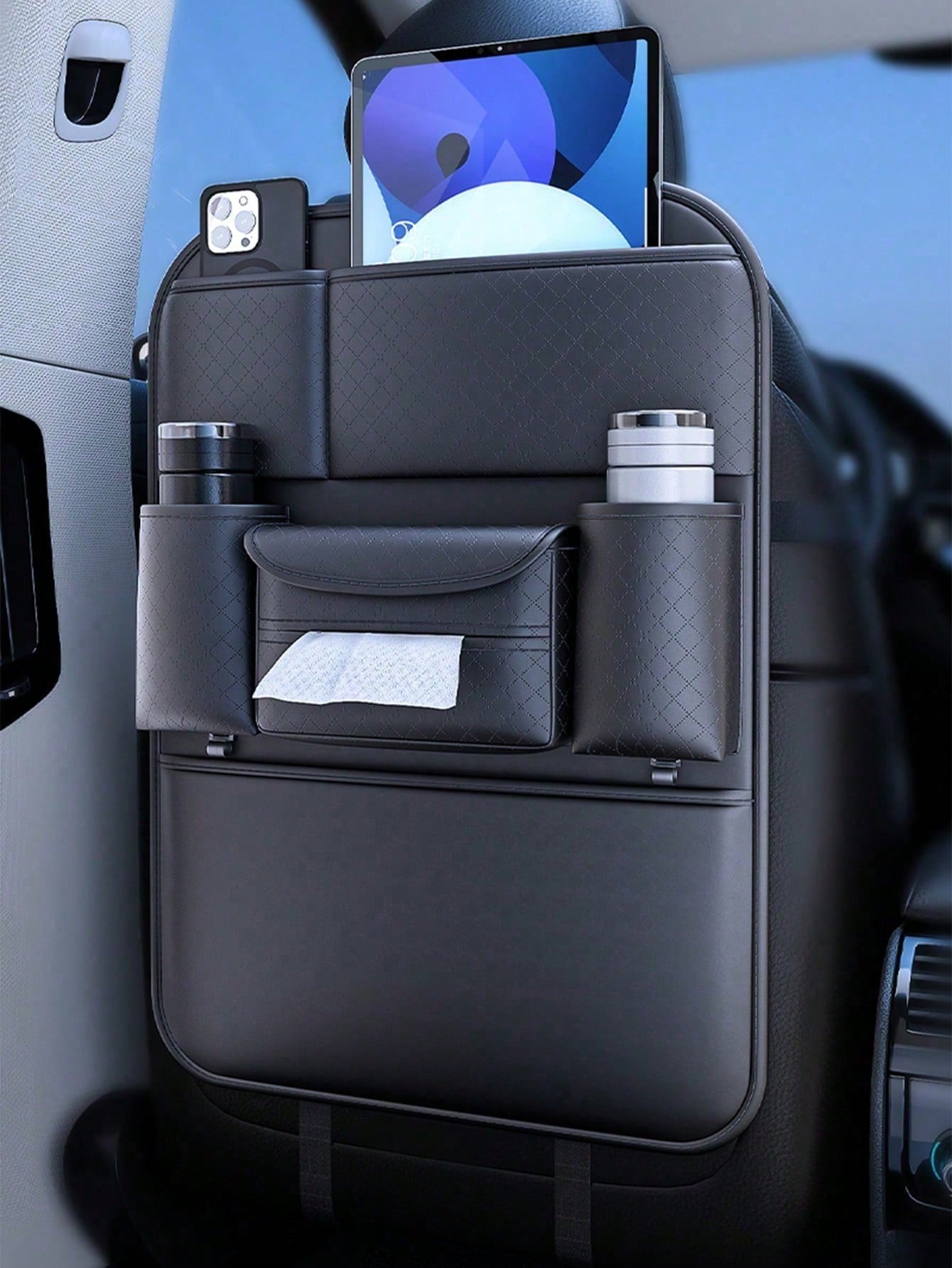 1pc Car Storage Bag Car Seat Back Storage Bag Car Tissue Box Car Seat Back Storage Rack Car Seat Back Storage Bag