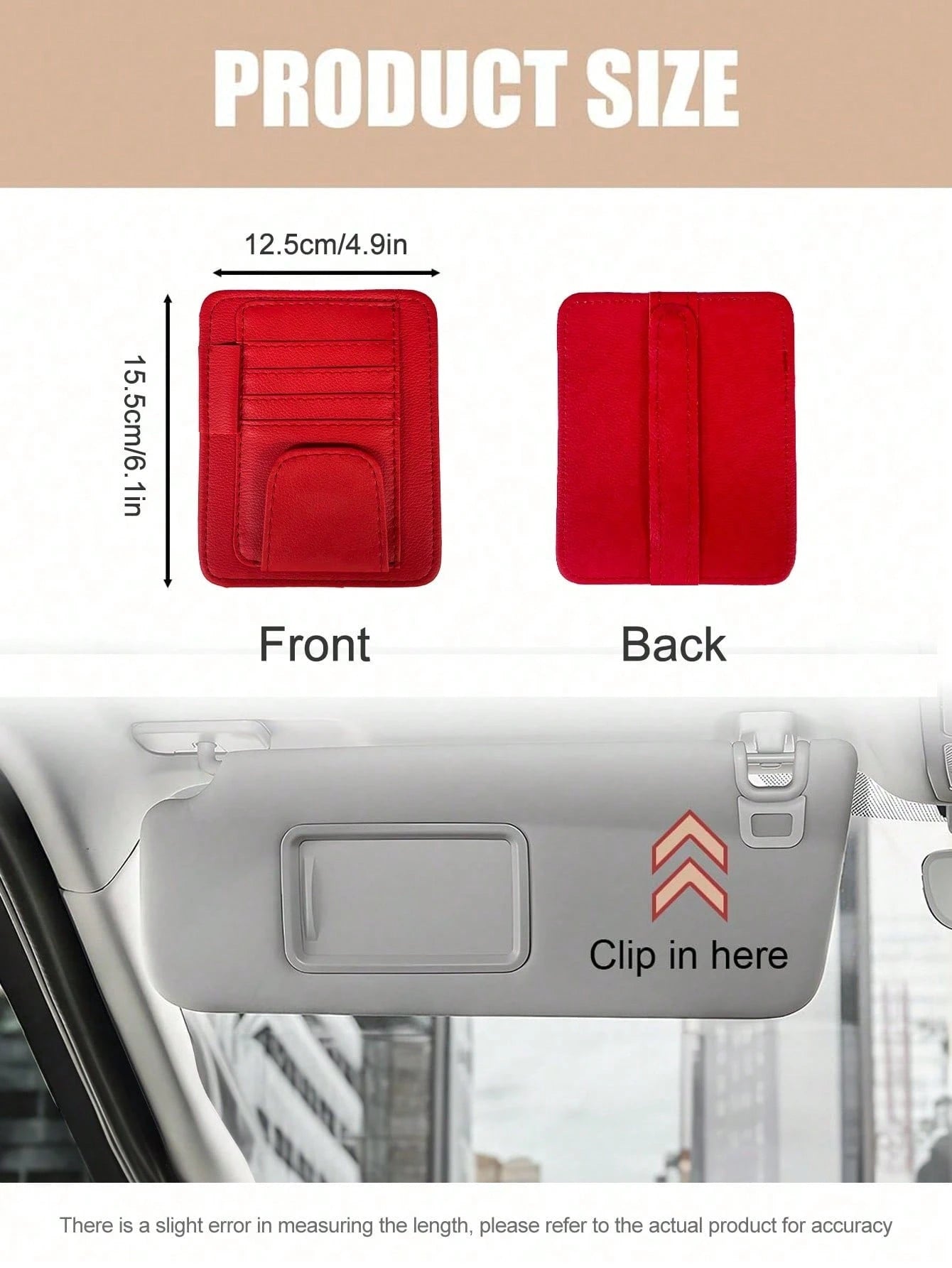 1pc Car Sun Visor Organizer- Multi-Pocket Storage Pouch With Sturdy Visor Holder| Keeps Sunglasses, Documents, Cards, Pen, Driver's License Tidy| Multifunctional Auto Interior Accessory For Cars, T