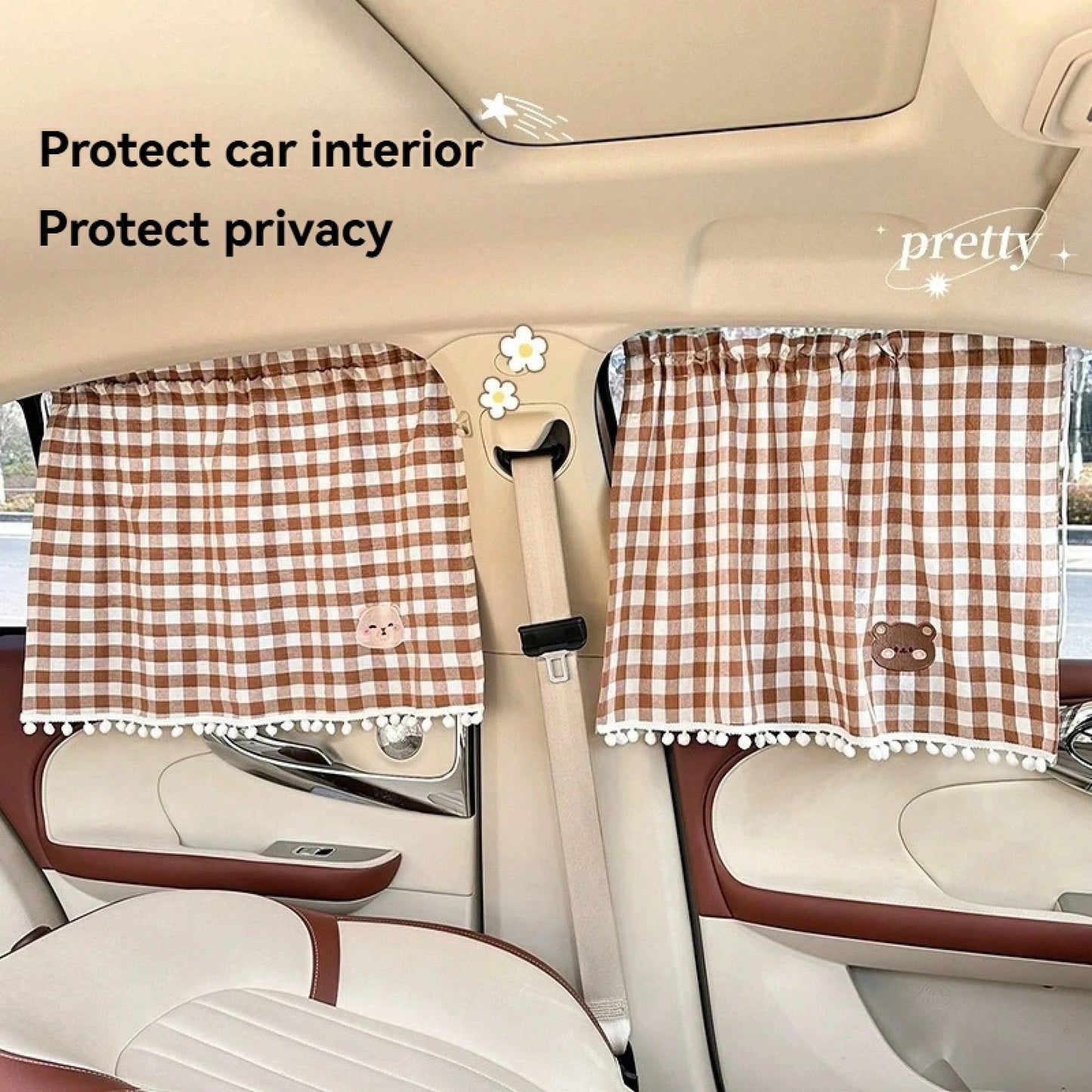 1PC Car Sunshade Curtain Cotton Cartoon Comfortable Car Sunscreen Insulation Shade Curtain Baby Car Window Sunshade Side Cover